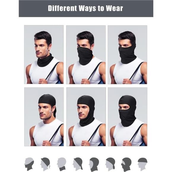 9 Pieces Ski Mask for Men Balaclava Face Mask Summer Face Mask Balaclava Full - Picture 5 of 7